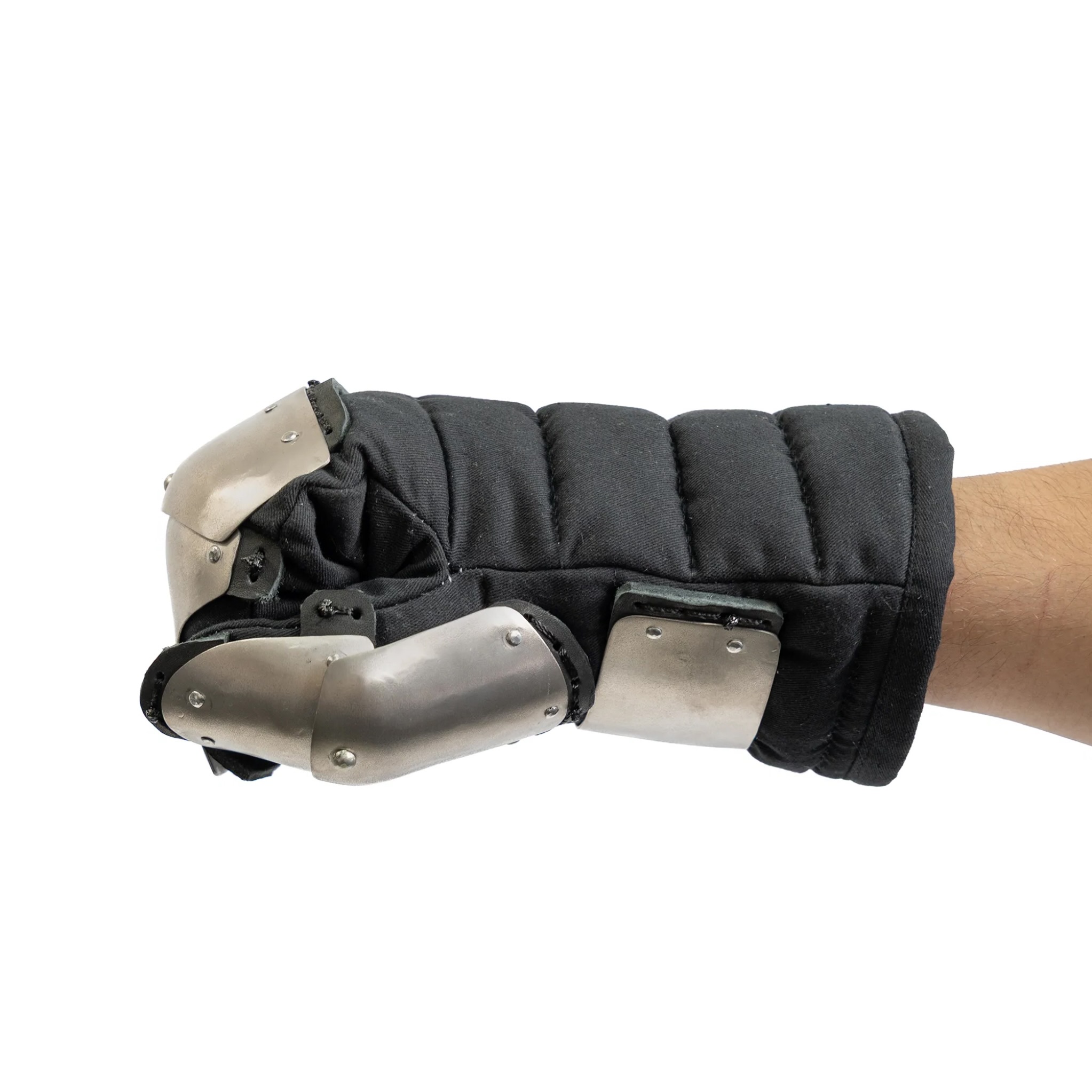 Phantom Shield Mitten for armored combat with steel hand protection and padded glove right hand