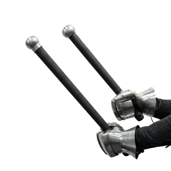 ball mace bundle with long and standard armored combat maces in hands